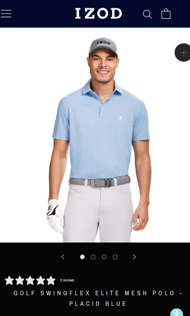 IZOD Men's Swingflex Elite Golf Polo Shirt Blue Size XL Mesh Performance NEW gallery