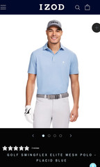 IZOD Men’s Swingflex Elite Golf Polo Shirt Blue Size XL Mesh Performance NEW