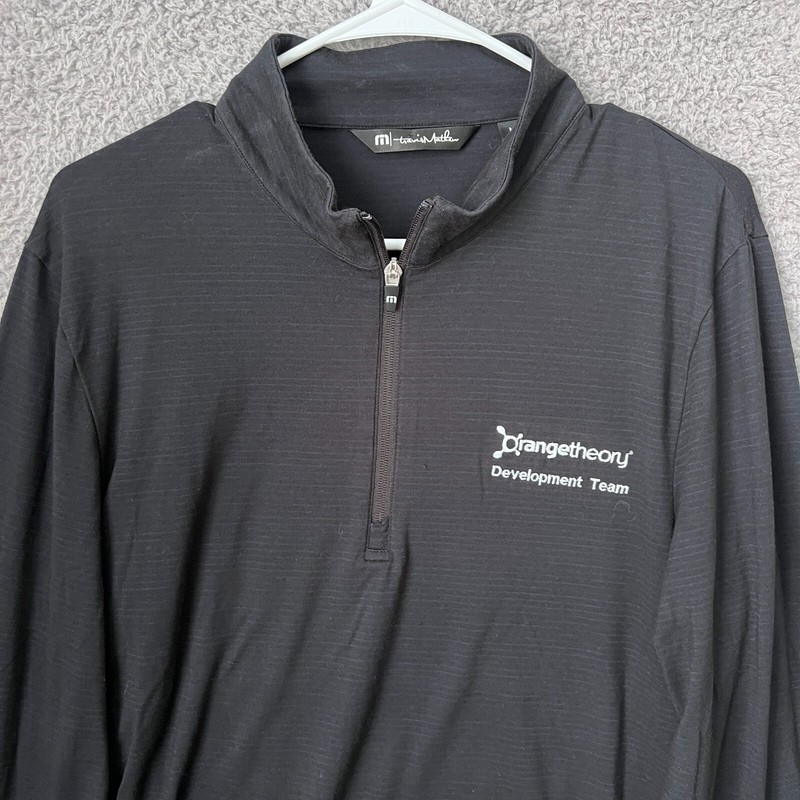 Travis Mathew Pullover Mens Medium Black Crestview Quarter Zip Golf Performance gallery