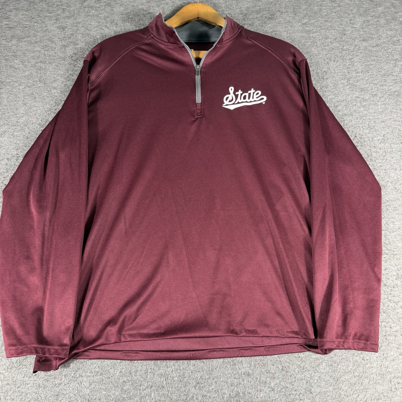 Mississippi State Bulldogs Maroon 1/4 Zip Football Baseball Size M Lightweight gallery
