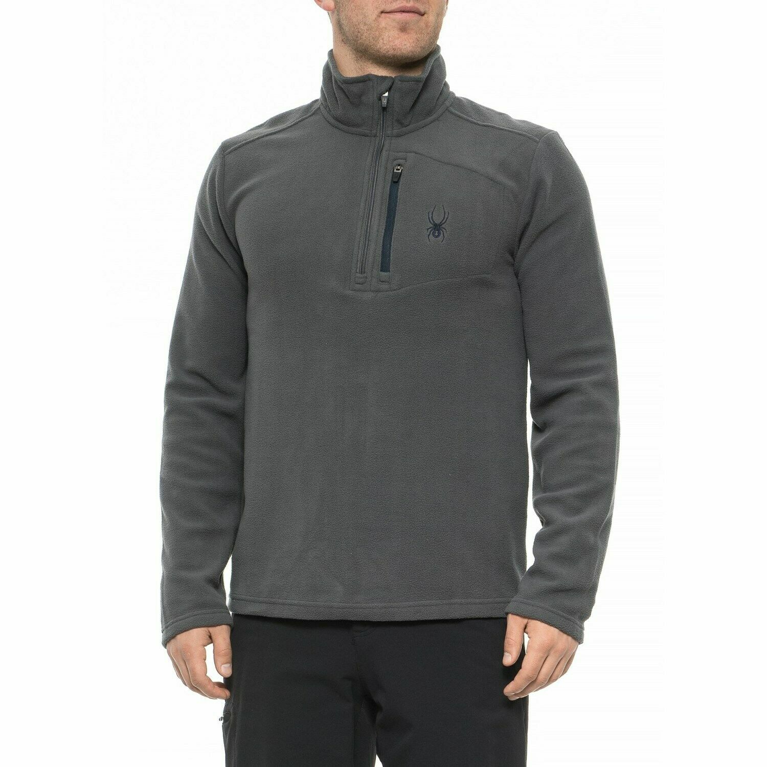 SPYDER Polar Gray TRANSPORT Mid Layer FLEECE 1/4 Zip SHIRT Mens Size SMALL NEW gallery
