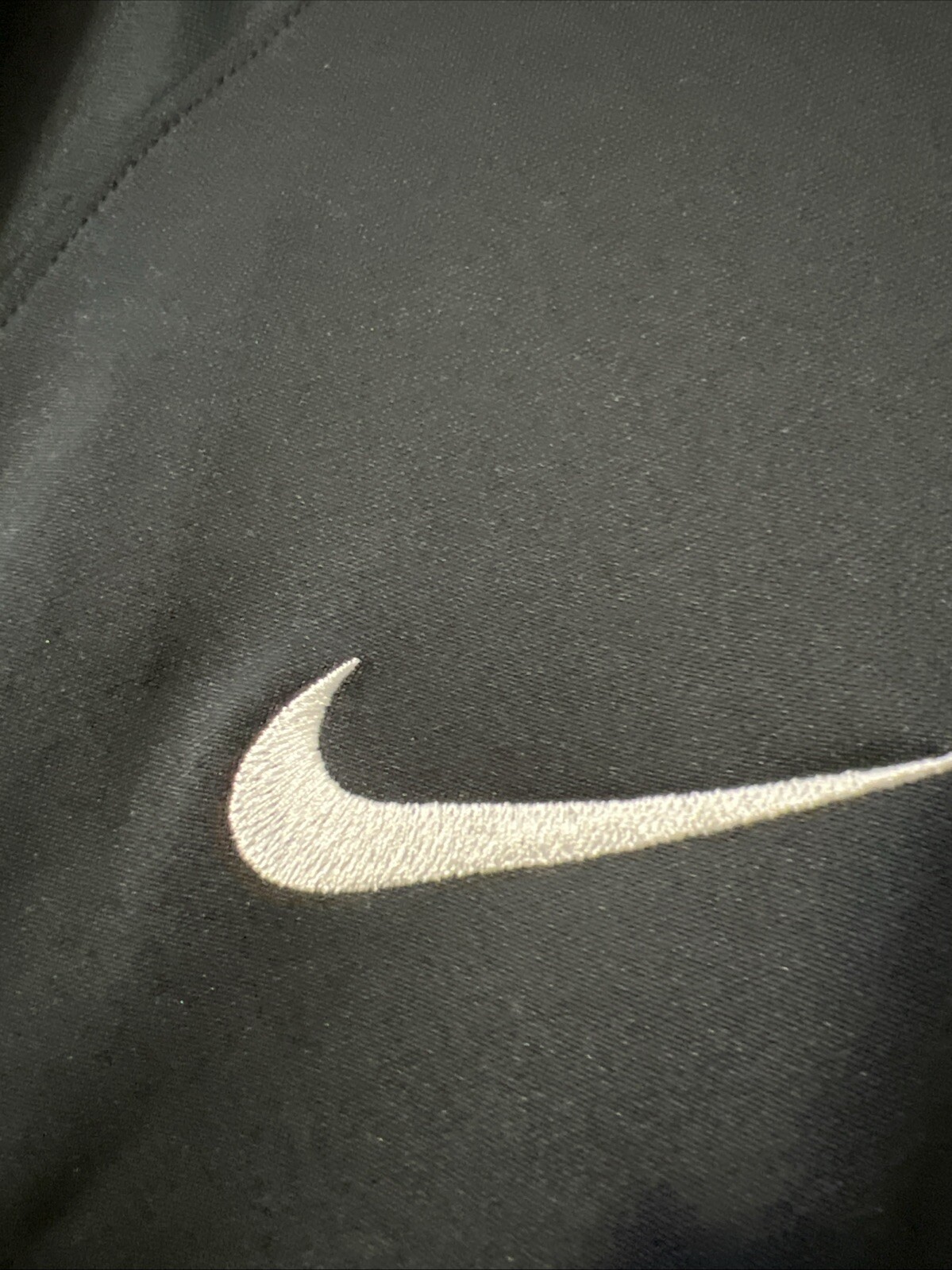 Nike DRI FIT Embroidered Emblem Large Black Breathable Sheer Back gallery