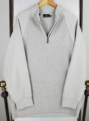 RODD & GUNN Size 2XL Mens 1/4 Zip Thick Cotton/Poly Sweater Sweatshirt Gray Knit