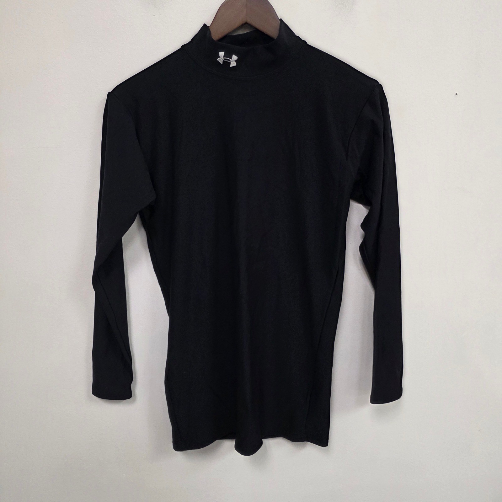 Under Armour Mens Large Mock Neck Long Sleeve Compression Shirt Black USA Sports gallery