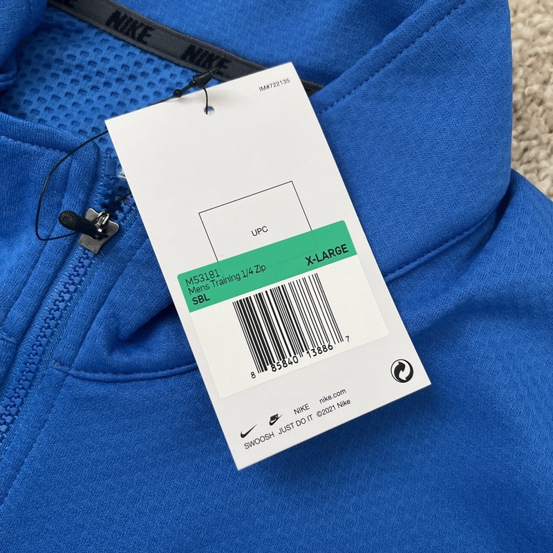 Mens Size XL- Nike Dri-Fit Training Pullover 1/4 Zip Signal Blue Yellow M53181 gallery