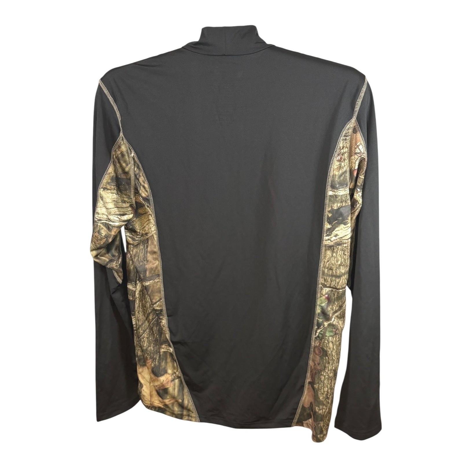 Mossy Oak Breakup Infinity Mens Camo Base Layer Mock Neck Shirt Black M WM5514MO gallery