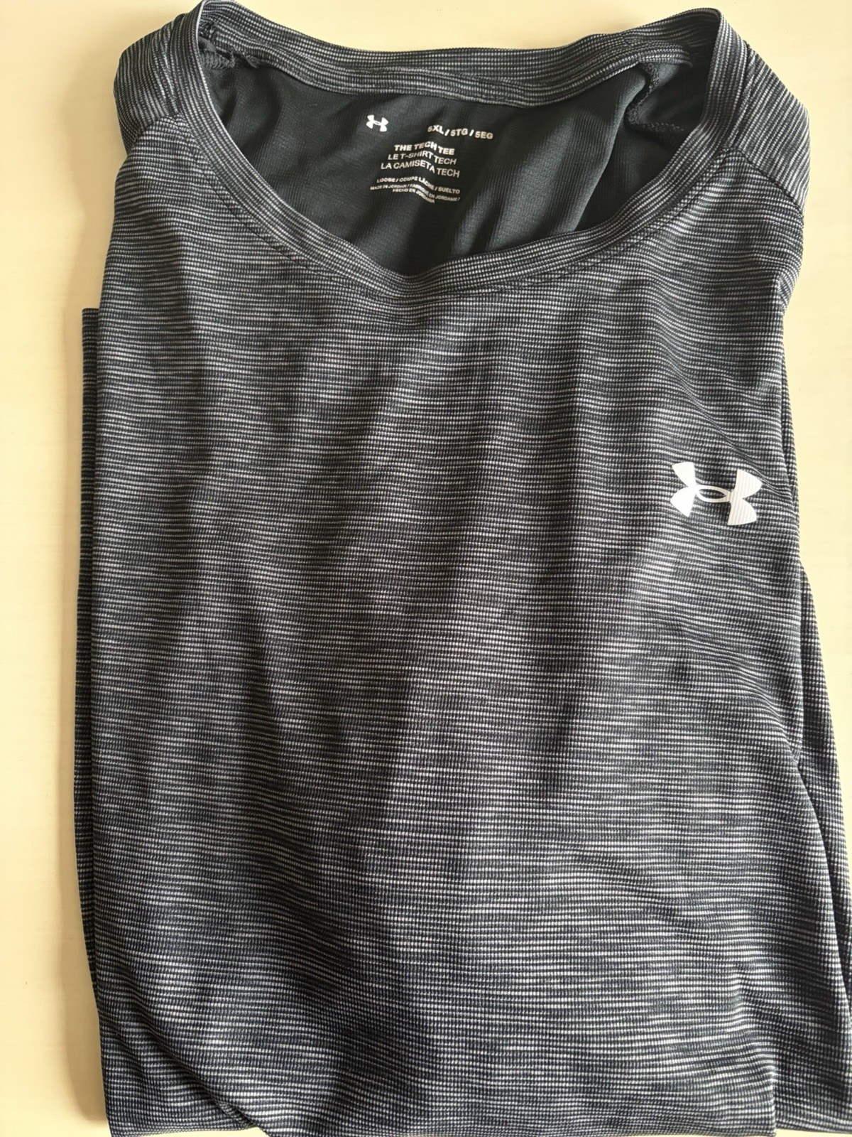 Under Armour UA Tech Men's 5XL Big & Tall Loose Heather Gray/Black Logo Tee gallery