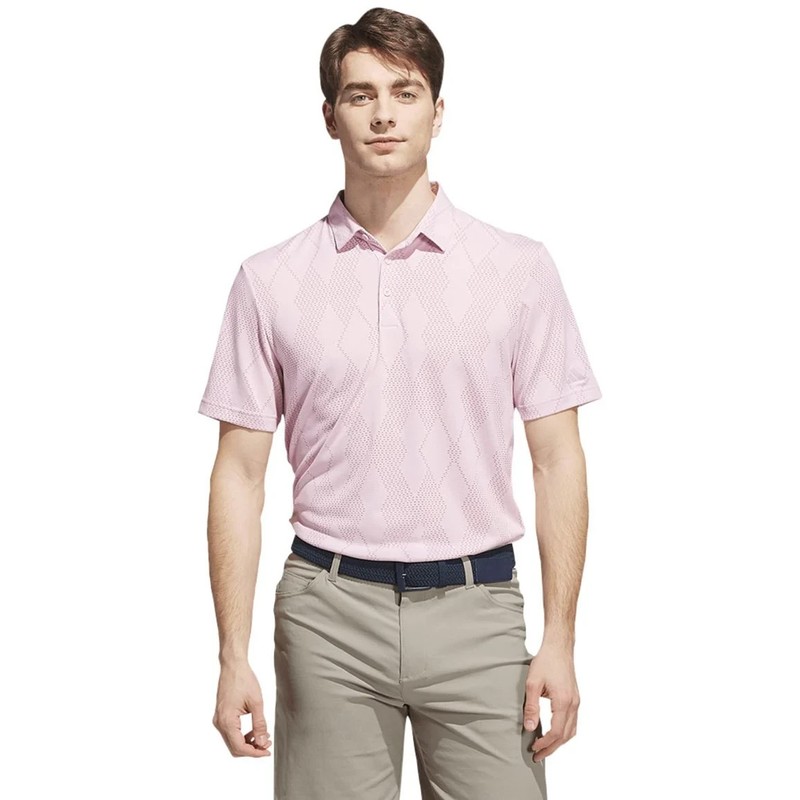 adidas Ultimate 365 Micro Textured Golf Polo Pink Grey KA7897 Large texture ULT gallery