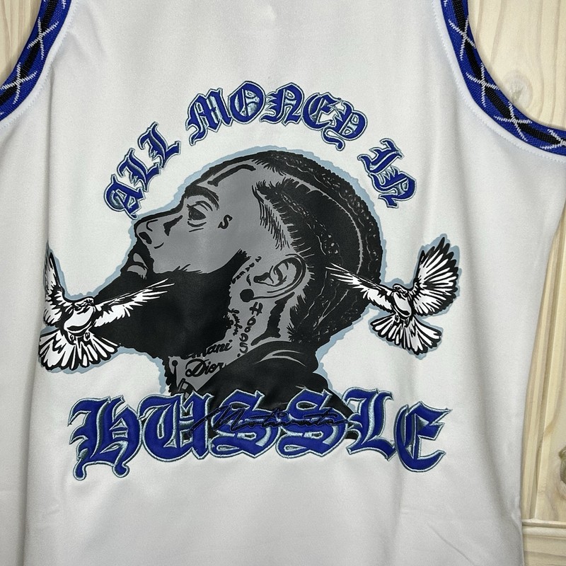 NWT Brand X White Basketball Jersey All Money In Mens Size Medium gallery