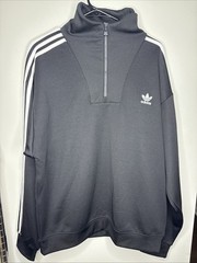 Adidas Adicolor Funnel Neck Track Top Jacket Pullover Men Size Large Black NEW