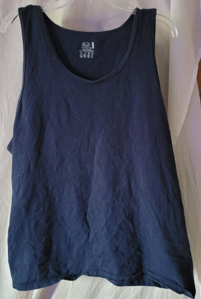 Men's Fruit of the Loom XL Tank Top Dark Blue Summer Basketball Workout Hiking