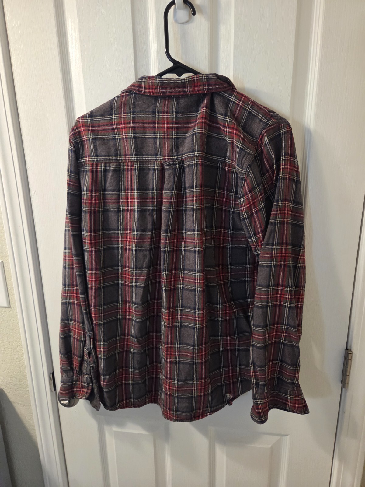 Woolrich Flannel Shirt Men Large Red Black Plaid Button Up Long Sleeve #S21 gallery