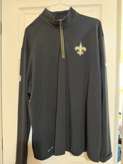 Nike Dri-FIT New Orleans Saints Black 1/4 Zip Pullover Mock Neck L