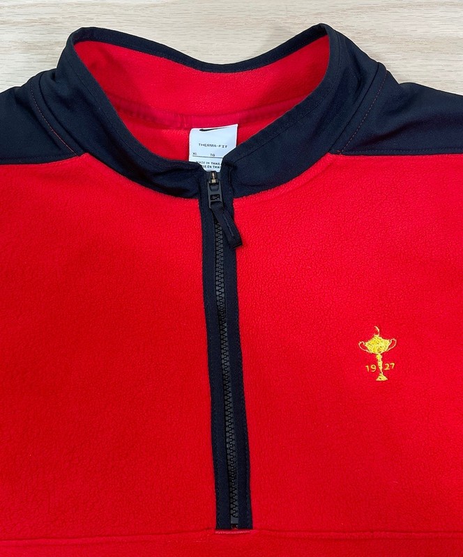 Men’s Nike Therma-Fit Ryder Cup Golf 1/2 Zip Fleece Pullover Top Adult XL Red gallery