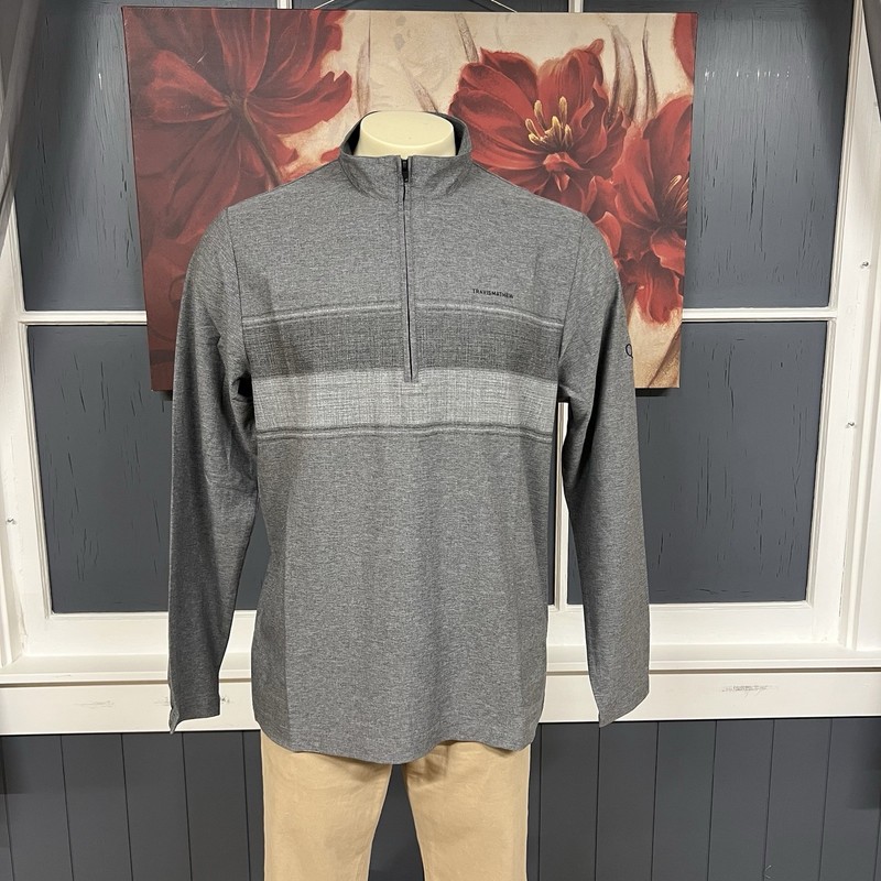 Travis Mathew Balboa Chest 1/4 Zip Pullover Mens Sz L Classic Fit Stretch Gray gallery