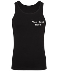 Embroidered Build Your Brand Personalised Workwear Tank Top Text Logo Gym Casual
