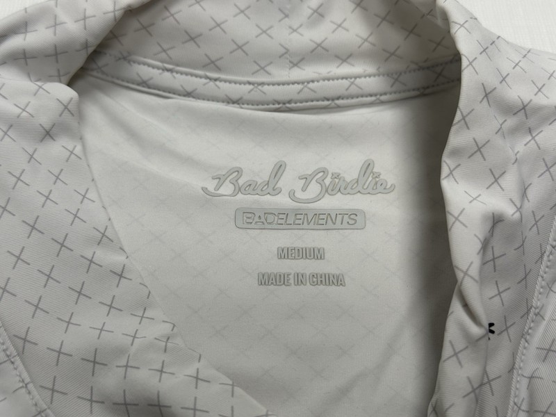 Bad Birdie Bad Elements Mock Neck Short Sleeve Polo Medium White BBMP024-679D gallery