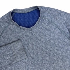 Lululemon Sweater Men Medium Blue Engineered Warmth Long Sleeve Crew Merino Wool