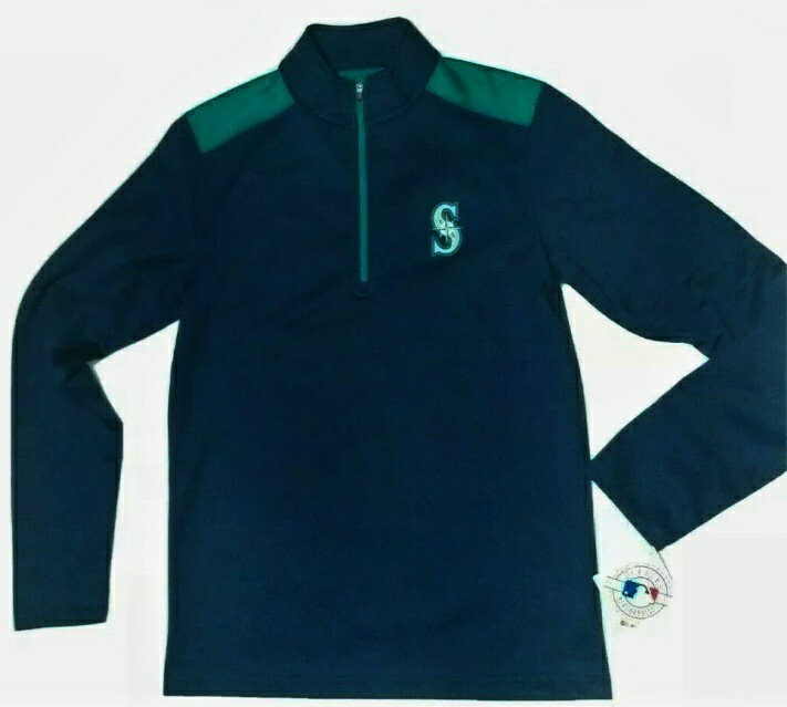 Seattle Mariners Men's Long Sleeve Fleece ¼ Zip Shirt MLB Genuine Merchandise gallery