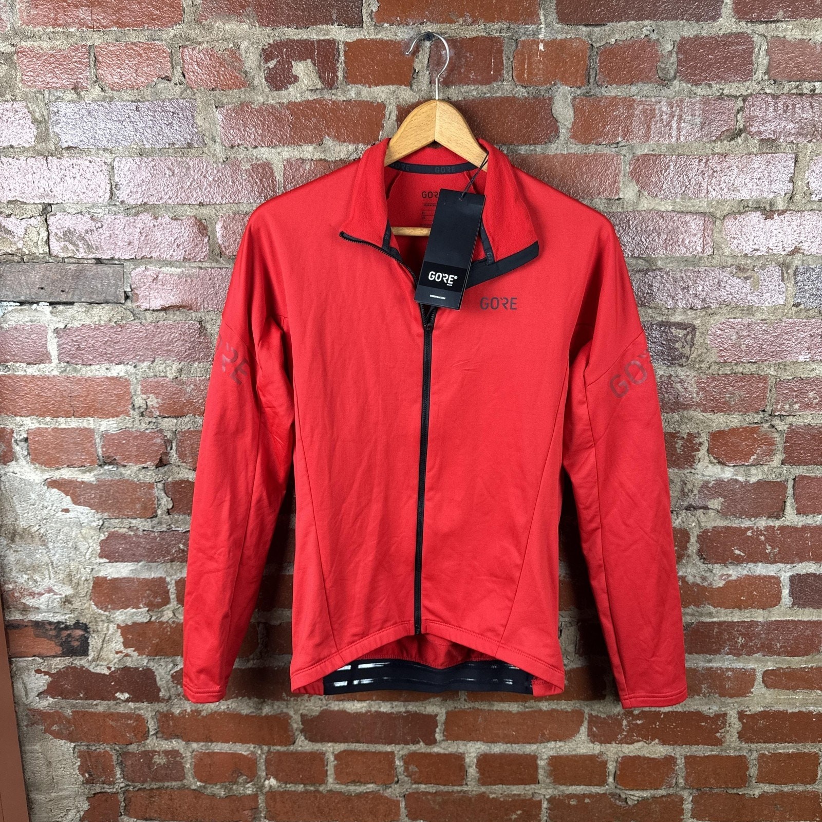 GORE WEAR C3 Thermo Jersey Mens Medium Red Full Zip Thermal Cycling Long Sleeve gallery