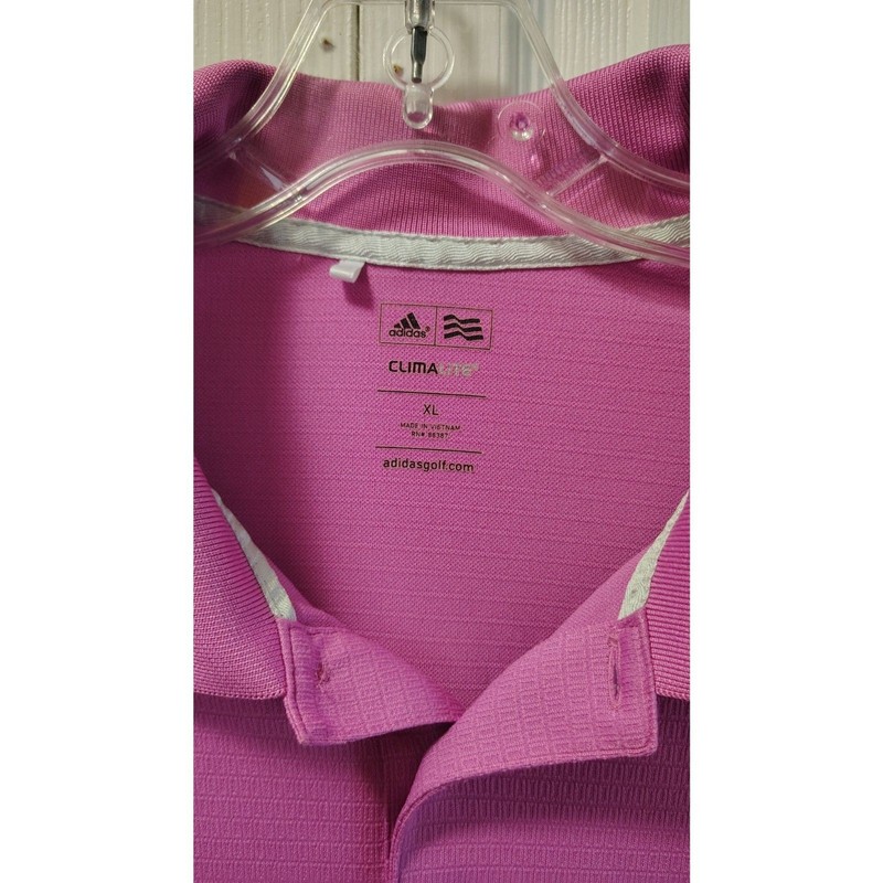 Adidas ClimaLite Men’s Magenta Pink Performance Golf Polo Shirt XL gallery