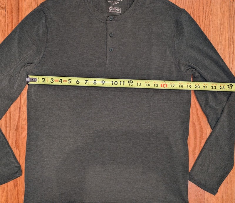 FourLaps Radius Long Sleeve Henley Shirt Thyme Heather Green Men's Small NWT gallery