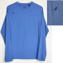 Rhone reign round neck long sleeve performance shirt ice blue heather golf sport