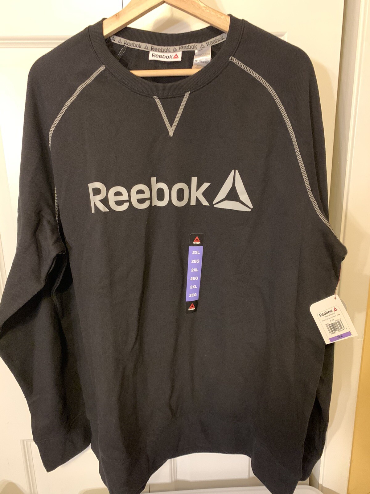New Reebok Cruise Control Crew Men Sz XXL Sweatshirt Black NWT gallery