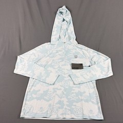 G/Fore G4 Golf Hoodie Chest Logo Camo Skulls Tees Print Medium Blue MSRP $155