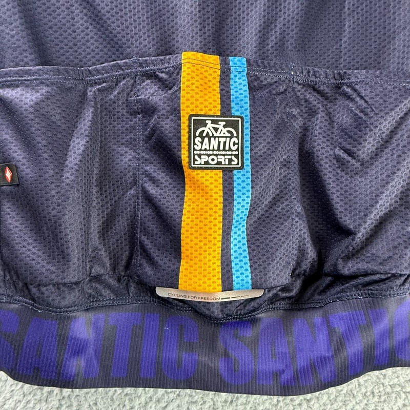 Santic Cycling Jersey Mens Small Shirt Blue 170/88A Reflective Mesh 3 Pocket gallery
