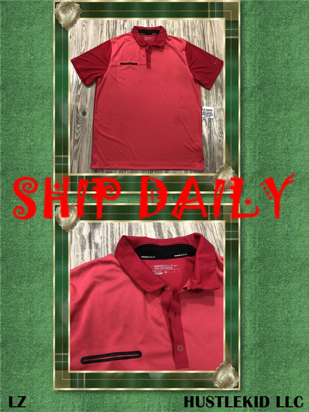 Nike Tour Performance Innovation Color Golf Polo Shirt Salmon 585820 Golfing XL gallery