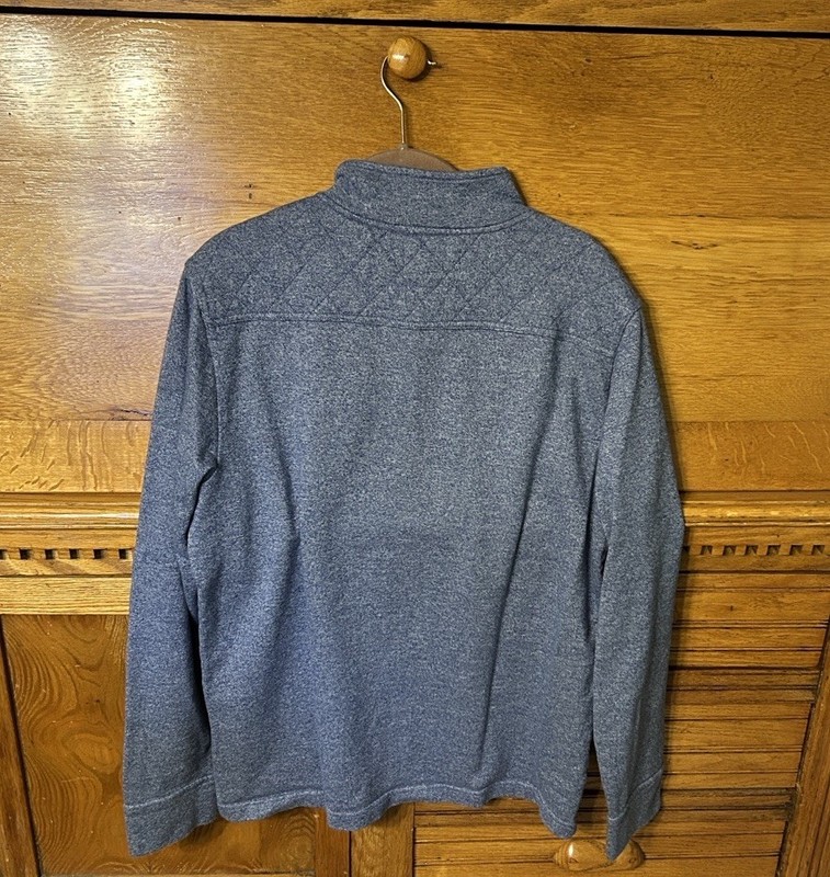 Banana Republic Mens 1/4 Zip Pullover Mock Neck Long Sleeve Blue Size L gallery