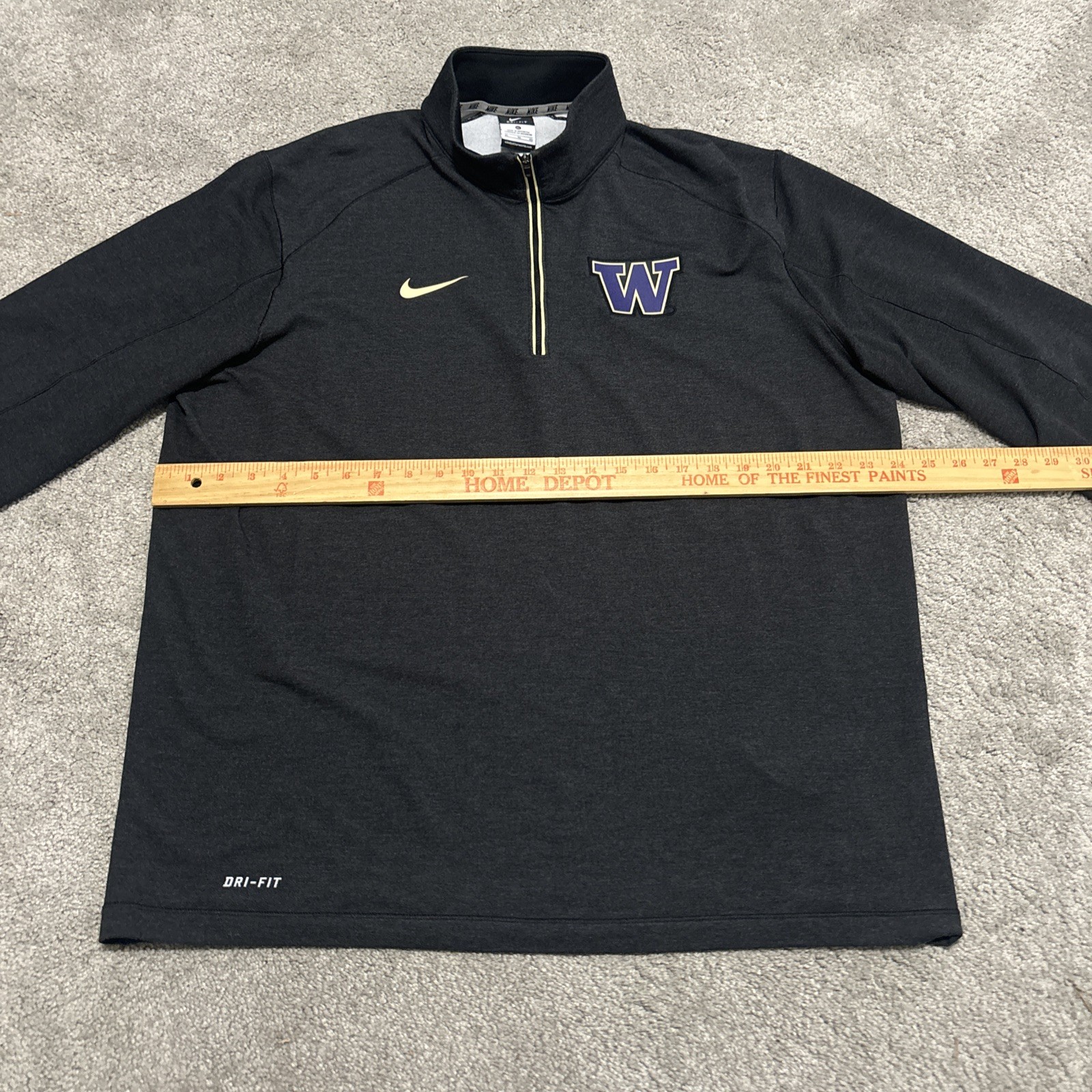 Nike Dri Fit Washington Huskies 1/4 Zip Black Long Sleeve Pullover Size XL gallery