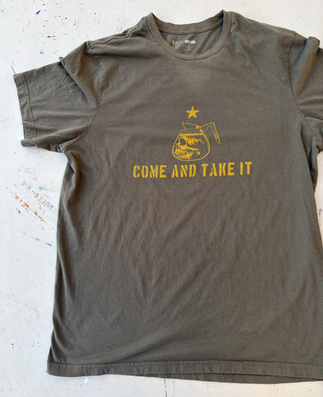Men's 5.11 Tactical T-Shirt Green Logo XL Coffee Gadsden Range Active Flag 2A gallery