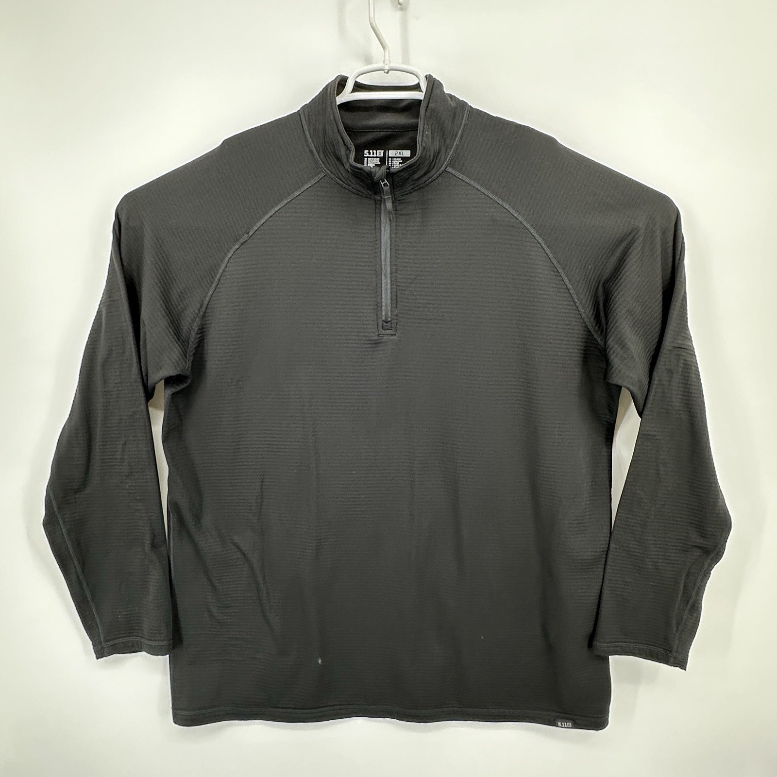 5.11 Tactical Stratos 1/4 Zip Grid Fleece Pullover Mens 2XL Black Midlayer Shirt gallery