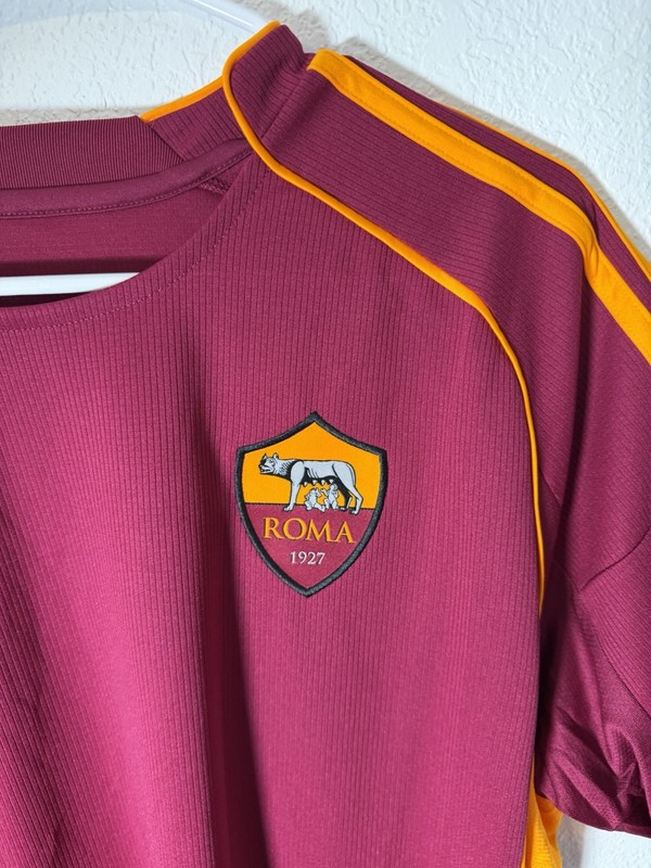 Adidas AS Roma 2023-24 Home Jersey Mens XL Slim Fit Maroon Soccer Shirt gallery
