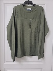 Magellan Outdoors Long Sleeve Classic Fit Sweater Pocket Outdoor Dk Green Large