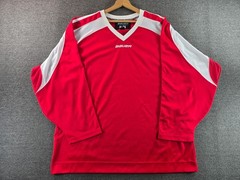 Bauer Hockey Jersey Size XL Red Long Sleeve Embroidered Team Apparel