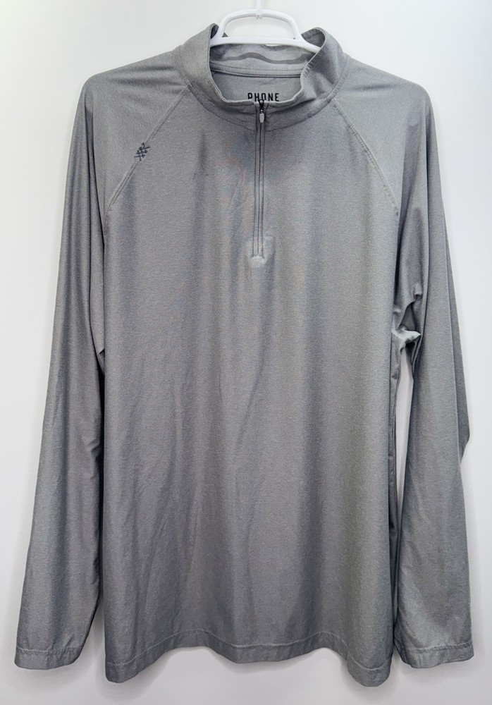RHONE Session Men’s Gray 1/4 Zip Logo Beach Outdoor Athletic Casual XXL