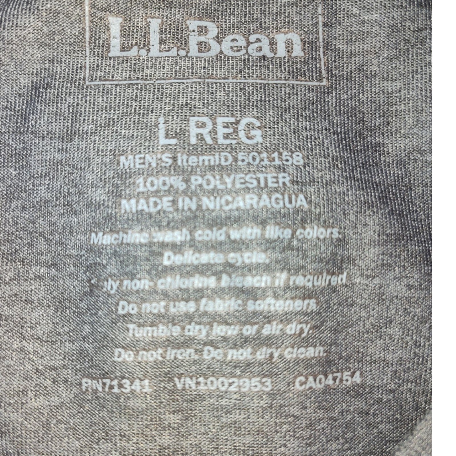 LL Bean Mens Performance T-Shirt Blue Heathered Short Sleeve Active Top 501158 L gallery
