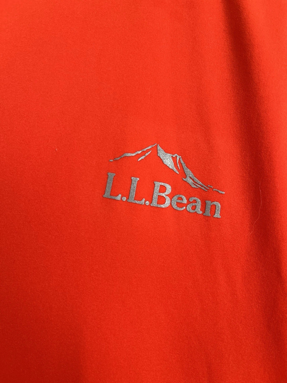 LL Bean Mens L Performance Tee Shirt Red Gray Short Sleeve Athletic Trail Run gallery