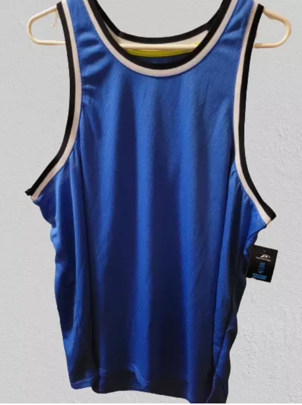 Mens Pro-player Mesh Tank Black & Blue Select Your Size Sleeveless Athletic NWT