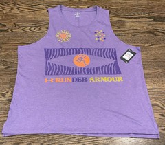 Under Armour We Run In Peace Singlet Men 3XL Purple Gym Tank Graphic Print $40