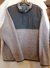 Mens GH Bass & Co Tan Knit Olive Nylon Fleece Lined Long Sleeve Pullover Sz XL