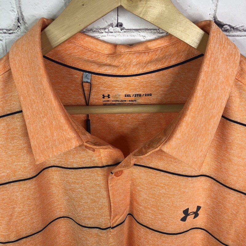 Under Armour Coolswitch Pivot Polo Shirt Orange/Black 1290145-886 Men's Size 2XL gallery