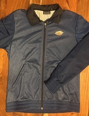New LOTTO Full Zip Jacket, Large, Blue With Zipped Pockets, Italian Sport Design