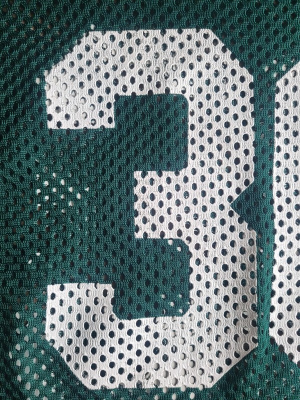 VINTAGE CHAMPION 70's 80's FISHNET MESH FOOTBALL JERSEY SIZE M GREEN #30 gallery