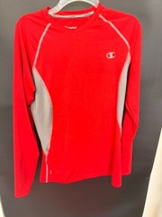 Champion Powerflex Gear Men’s Long Sleeved Shirt Red and Grey Size XL