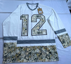 Broken Threads Jersey Mens Medium White Camouflage #12 Mesh V Neck Football