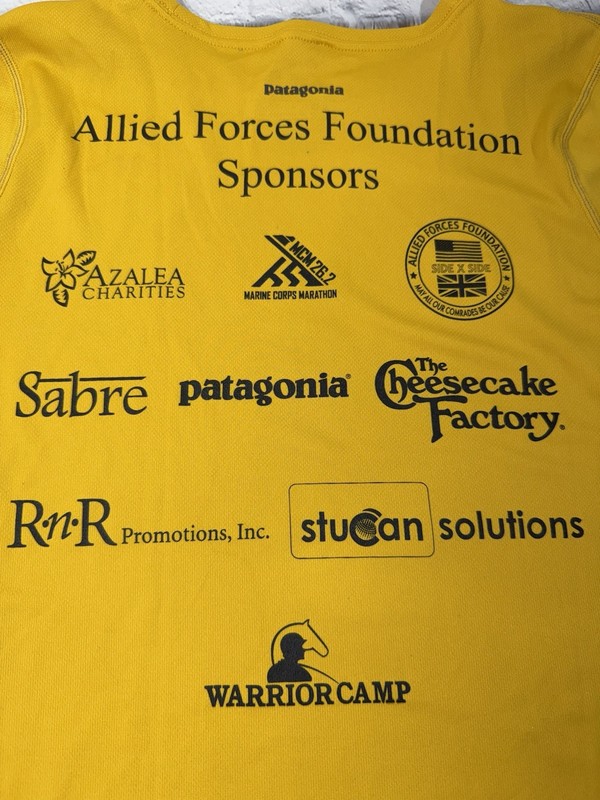 Patagonia Marine Corps Marathon Allied Forces Foundation Men’s Yellow XL Shirt gallery